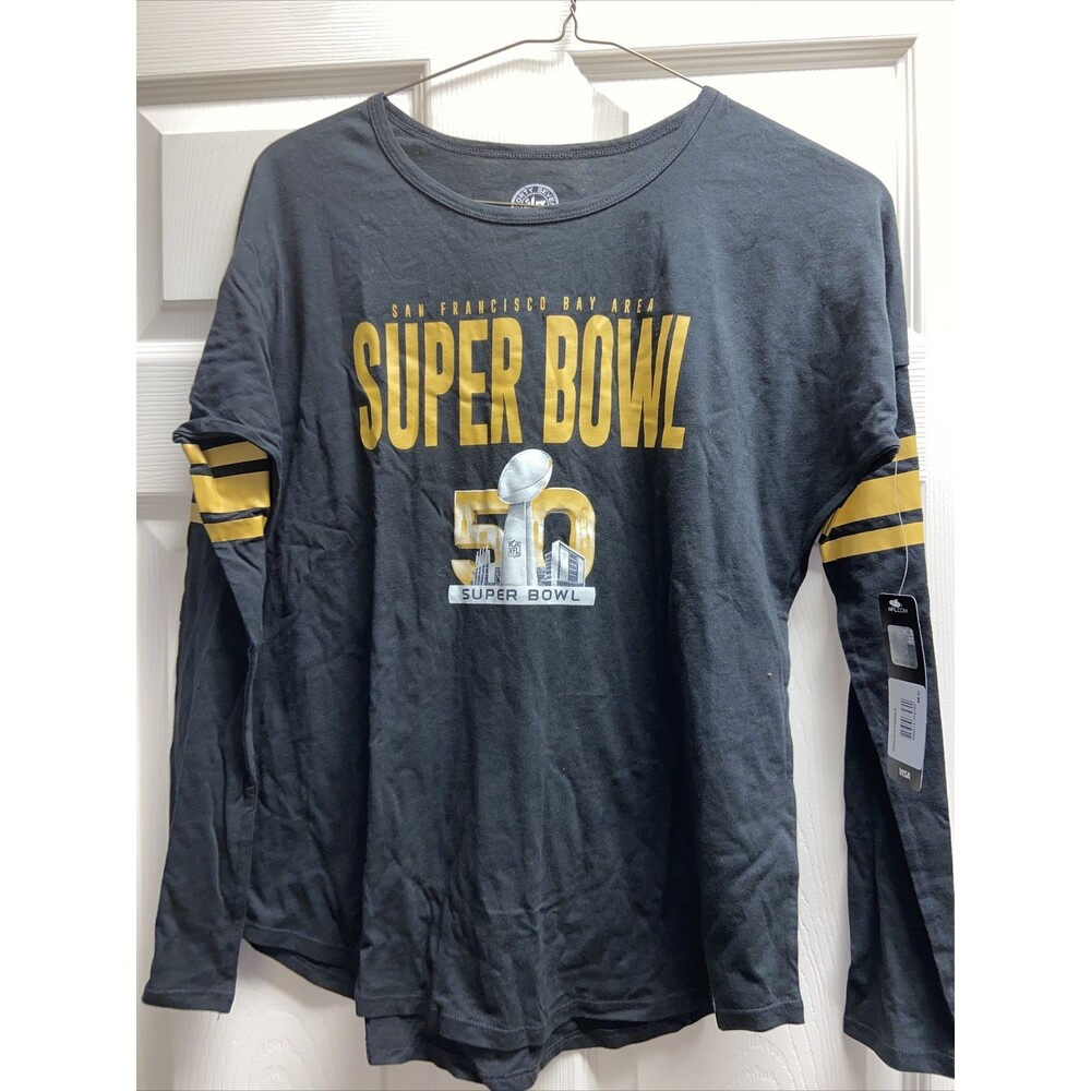 NWT 47 Brand Women's NFL Football Super Bowl 50 San Francisco, S, Long Sleeve